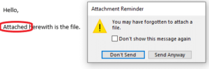 Outlook attachment prompt