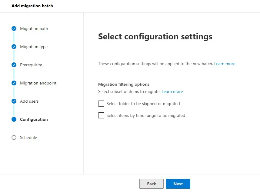 Select configuration Setting