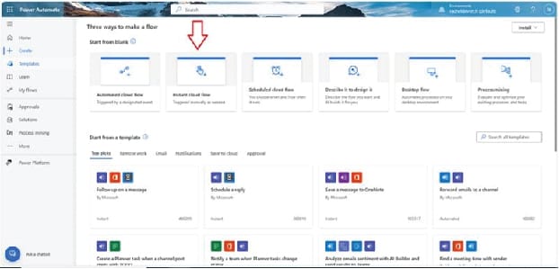 Power Automate portal instant cloud flow