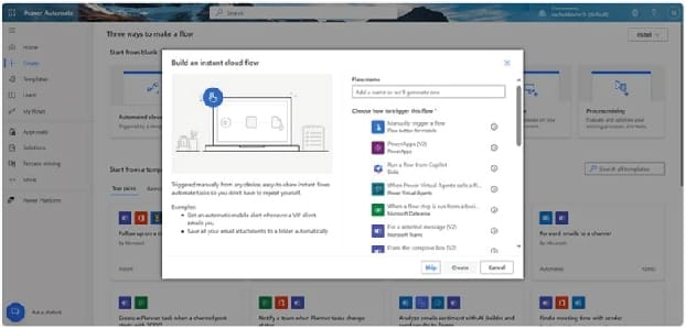 Power Automate portal instant cloud flow