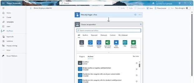  Power Automate portal New step to add your first action