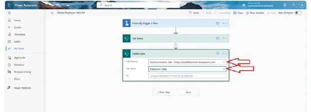 Power Automate portal Select the list name Power Automate portal Select the list name